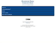 Tablet Screenshot of hanoverparkbank.com